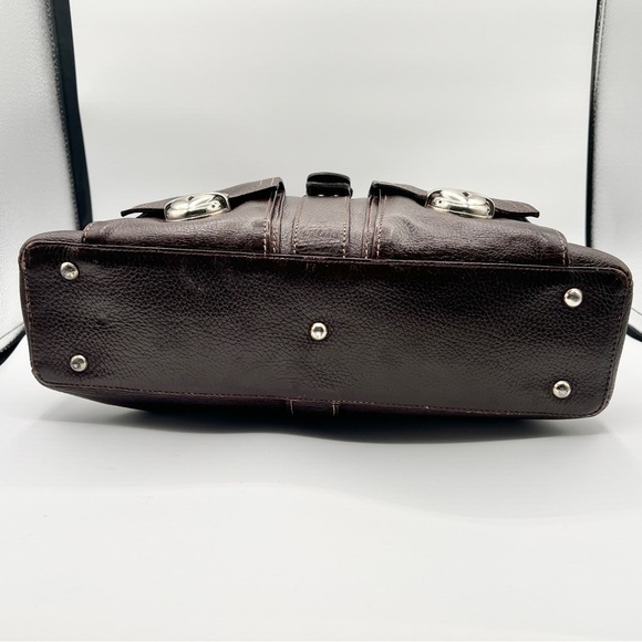 ISANTI BURGUNDY LEATHER BAG SATCHEL SHOULDER BAG GENUINE LEATHER MADE IN ITALY - Picture 12 of 16